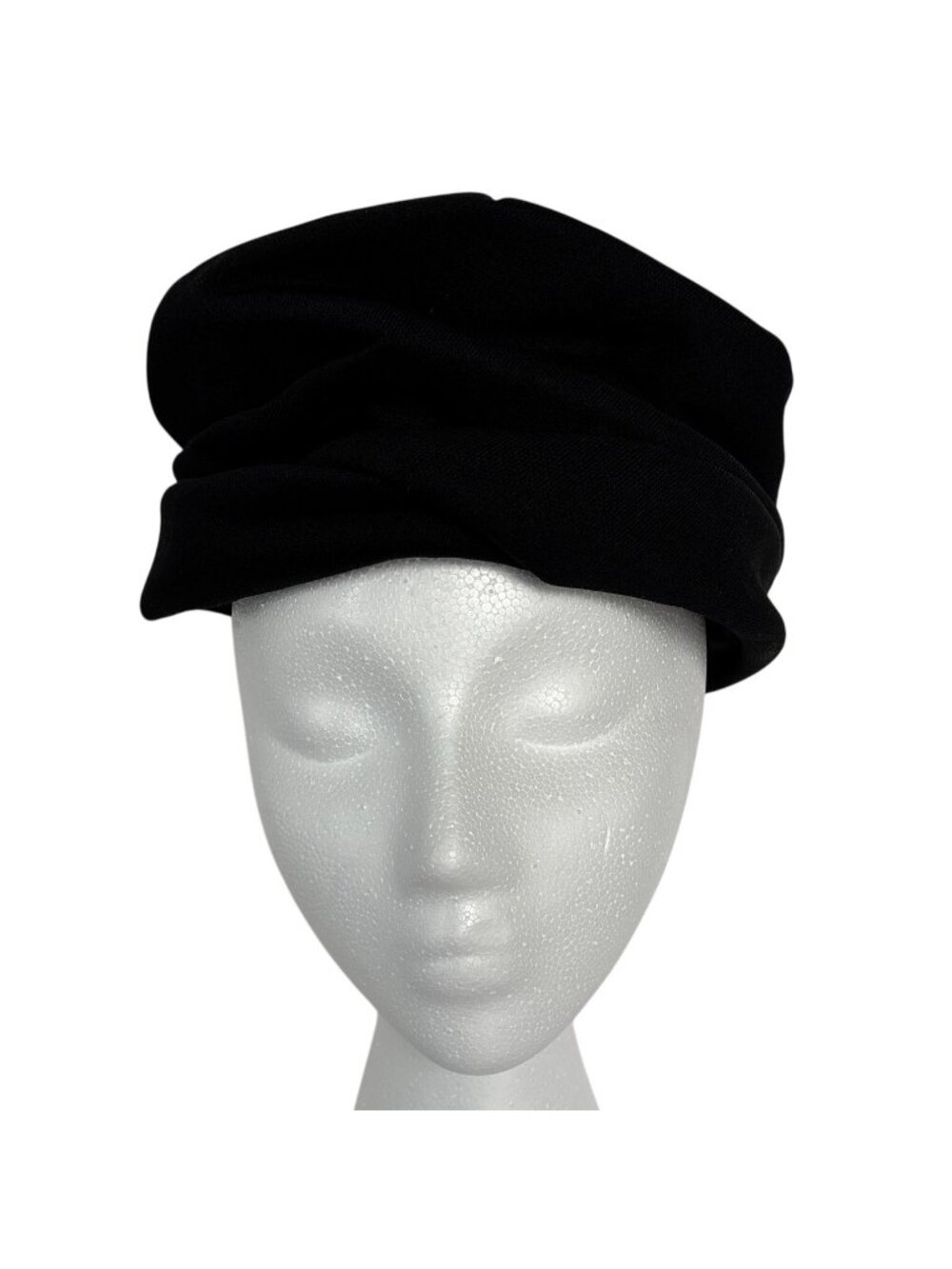 Vintage Womens Amy Hat for Hutzler’s Baltimore 1950s Black Draped Cap